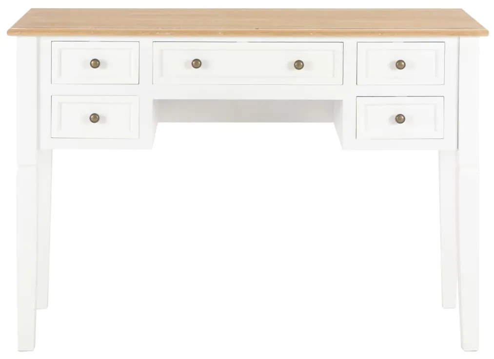 vidaXL Γραφείο Λευκό 109,5 x 45 x 77,5 εκ. Ξύλινο
