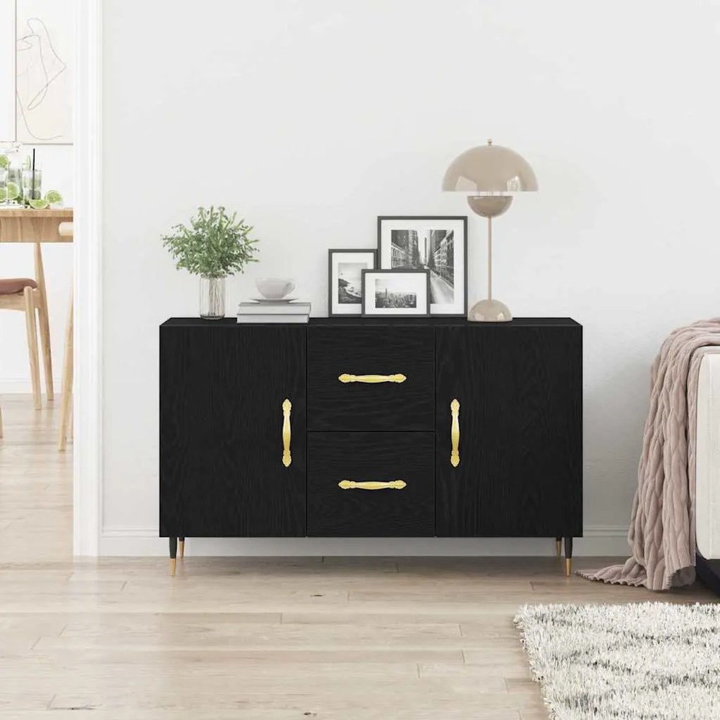 vidaXL Πλαϊνό γραφείο Μαύρη δρυς 100 x 36 x 60 εκ. Επεξεργασμένο ξύλο