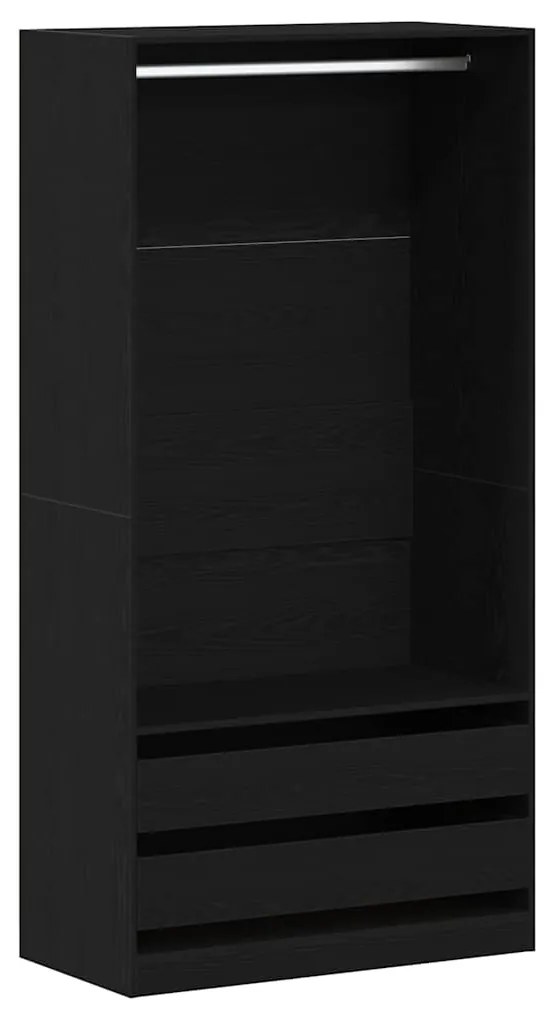 vidaXL Ντουλάπι Μαύρη δρυς 100 x 50 x 200 εκ. Επεξεργασμένο ξύλο
