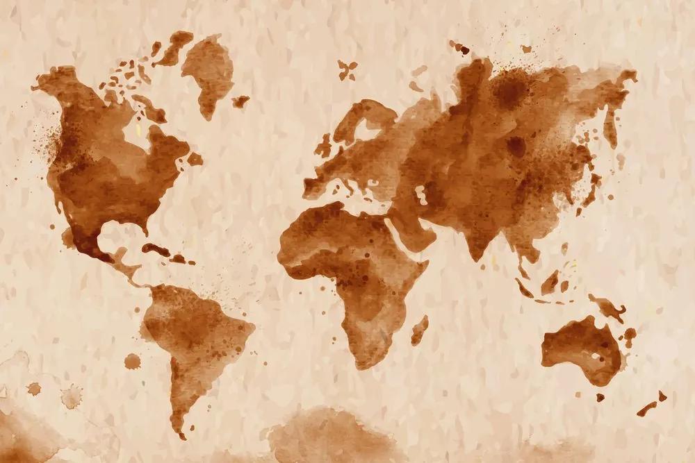 Εικόνα του παγκόσμιου χάρτη σε ρετρό σχέδιο - 120x80
