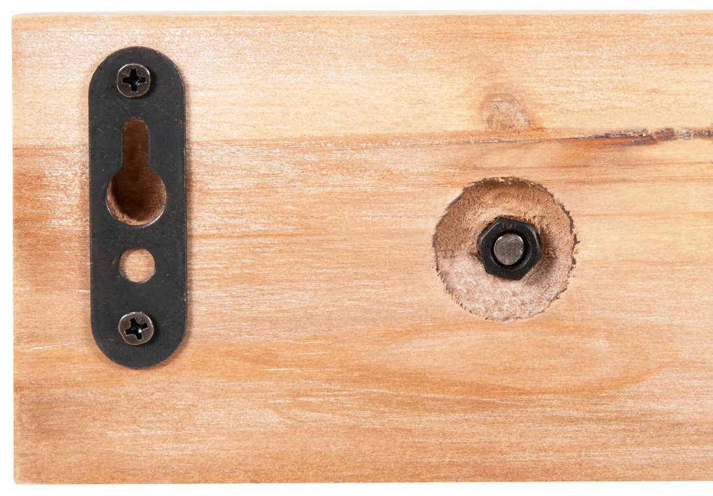 ΚΑΘΡΕΠΤΗΣ ΤΟΙΧΟΥ ΣΤΡΟΓΓΥΛΟΣ SCUTTLE HM4222 FIR WOOD&amp;MDF-BLACK METAL 80x6,5x30,5Υεκ.