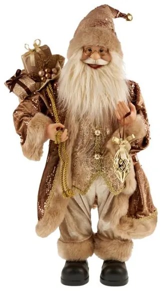 Epam Χριστουγεννιάτικος Διακοσμητικός Άγιος Βασίλης Y80cm Κρεμ-Καφέ-Χρυσαφί XMT-32226