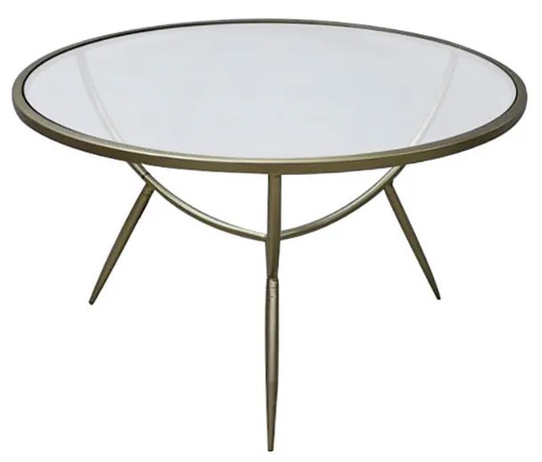 VERO COFFEE TABLE ΔΙΑΦΑΝΟ ΧΡΥΣΟ D75xH49,5cm - 04-0527