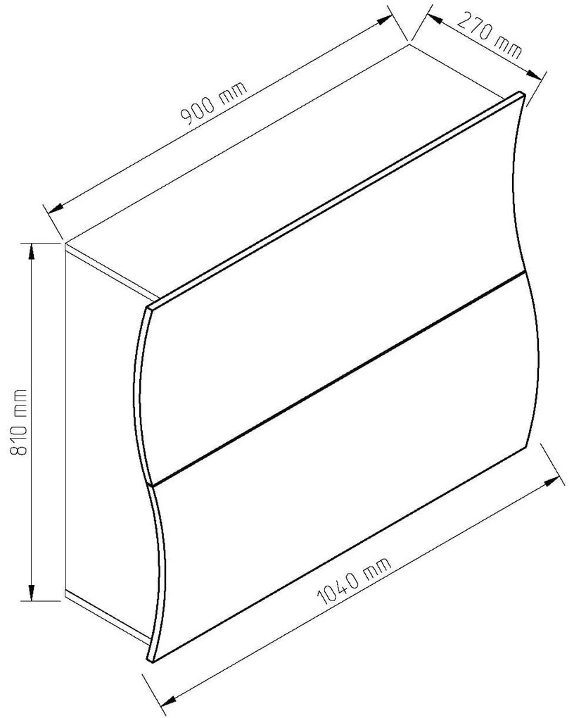 Ξύλινη Παπουτσοθήκη Wave 2D Λευκό 81x27x90cm