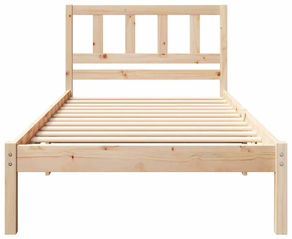 vidaXL Σκελετός Κρεβατιού Καφέ 80 x 200 cm Μασίφ ξύλο πεύκου