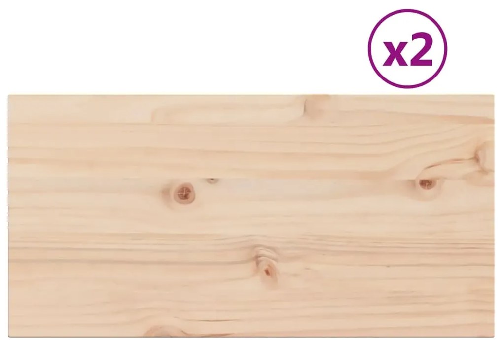 Επιφάνειες Τραπεζιού Ορθογώνιες 2 τεμ. 70x35x2,5 εκ Μασίφ Πεύκο - Καφέ