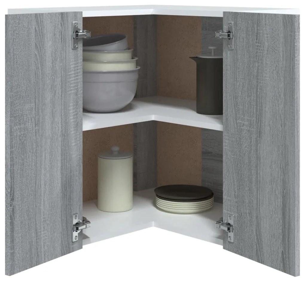 vidaXL Ντουλάπι Κρεμαστό Γωνιακό Lyon Γκρι Sonoma 57x57x60εκ.