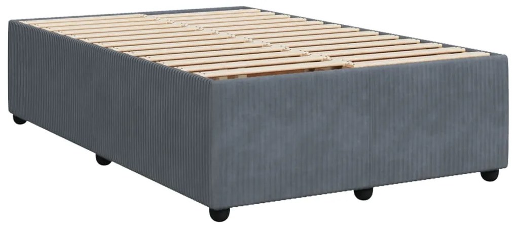 vidaXL Κρεβάτι Boxspring με Στρώμα Σκούρο Γκρι 120x200 εκ. Βελούδινο