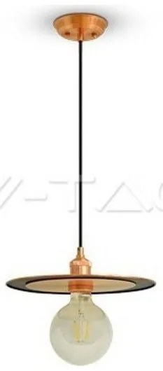 Κρεμαστό Φωτιστικό Μεταλλικός Δίσκος Rose Gold με ντουί Ε27 3751 VTAC-3751-Rose Gold 3751