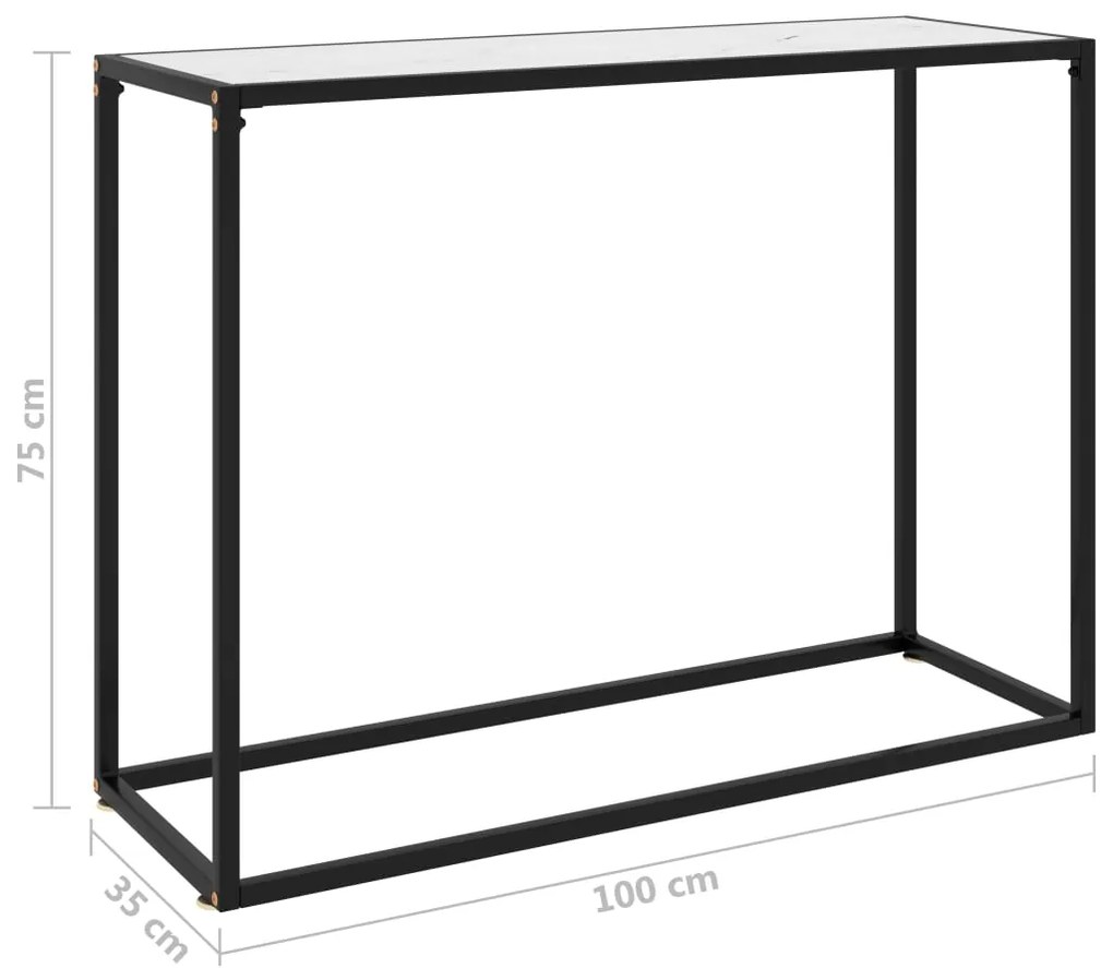 vidaXL Τραπέζι Κονσόλα Λευκό 100 x 35 x 75 εκ. από Ψημένο Γυαλί