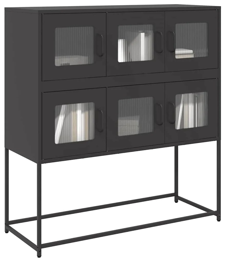 Ντουλάπι Μαύρο 100,5x39x107 εκ. από Χάλυβα Ψυχρής Έλασης