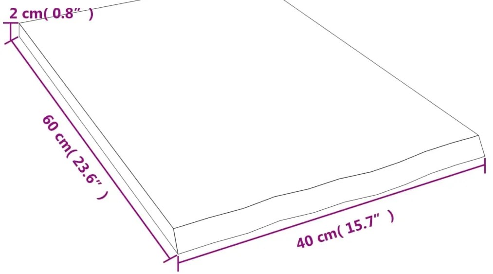 vidaXL Ράφι Τοίχου 40 x 60 x 2 εκ. από Ακατέργαστο Μασίφ Ξύλο Δρυός