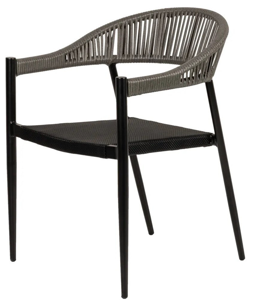 Πολυθρόνα Κήπου LIVINGSTONE Μαύρο/Γκρι Αλουμίνιο/Rattan 56x55x76cm - 14840009 - 14840009