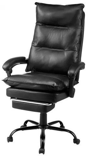 VEVOR Executive Office Chair High Back Chair with Footrest Lumbar Pillow Black