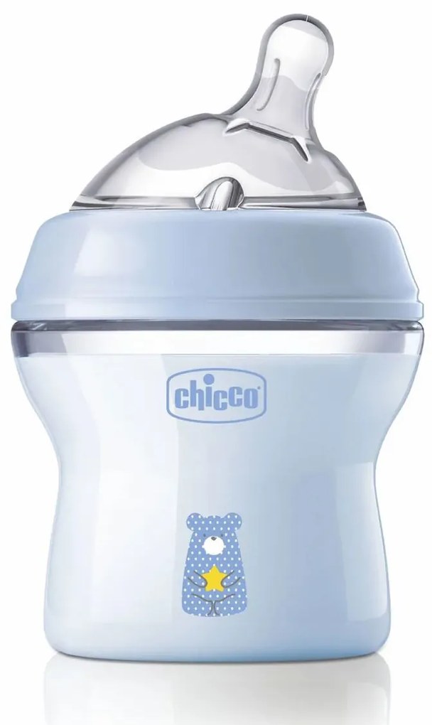 Πλαστικό Μπιμπερό 150ml Με Θηλή Σιλικόνης 0+Μ Chicco Natural Feeling A60-81311-20 Σιέλ