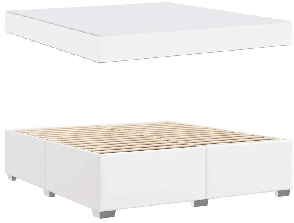 vidaXL Σκελετός Κρεβατιού Άλλο Λευκό 180 x 200 cm Τεχνητό δέρμα