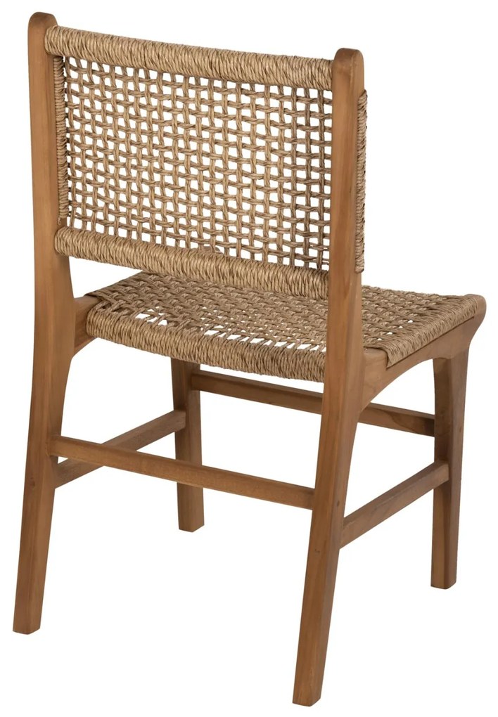 Καρέκλα Τραπεζαρίας NESHA Ξύλο Teak με Σχοινί Viro 50x56x85Υεκ.