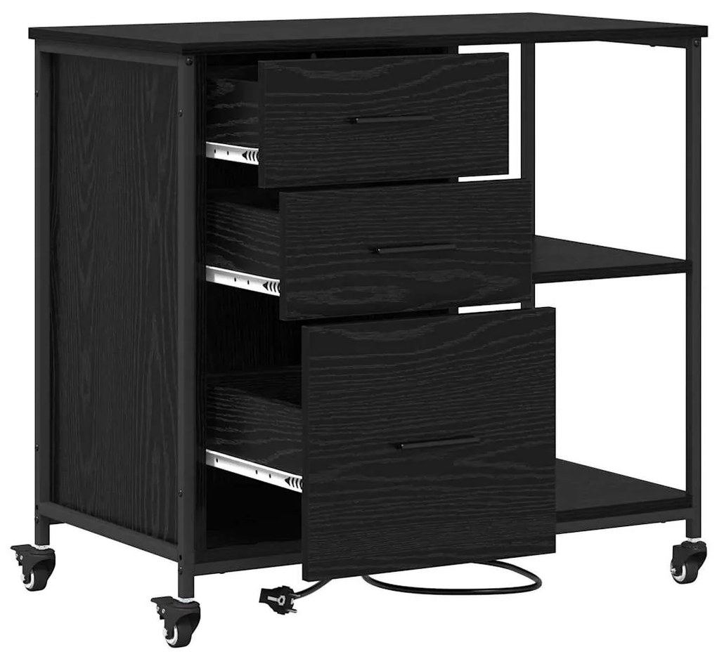 vidaXL Γραφείο Ντουλάπι Μαύρη δρυς 76 x 41 x 72 cm Επεξεργασμένο ξύλο