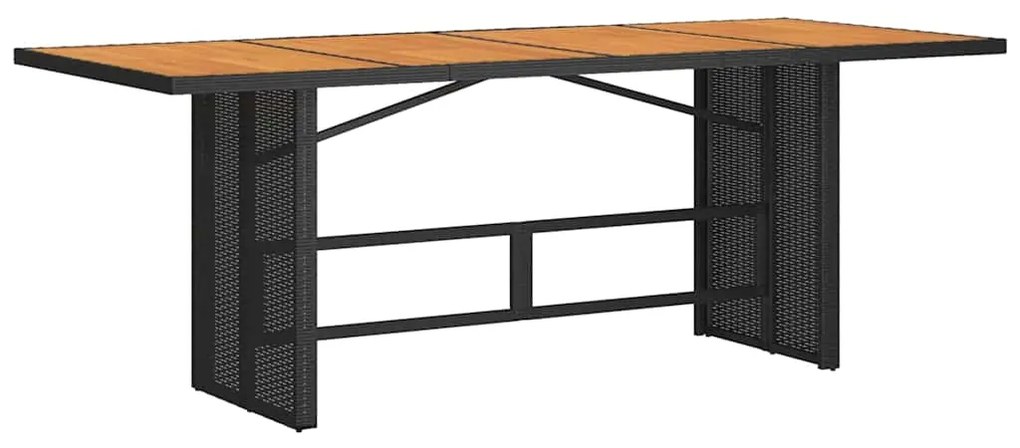 vidaXL Σέτ φαγητού για κήπο 9 pcs Μαύρο, Καφέ 190 x 80 x 75 εκ.