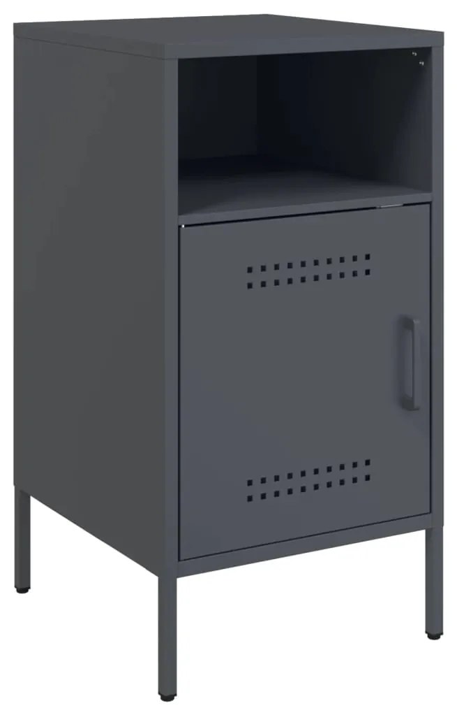 vidaXL Κομοδίνο Ανθρακί 36x39x68 εκ. από Χάλυβα