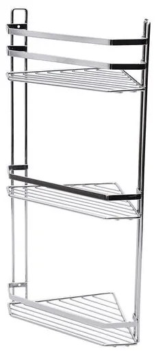 Estia Εταζέρα Elegant Μεταλλική Γωνιακή 3 Θέσεων 54x28x18cm Χρωμίου 02-6464