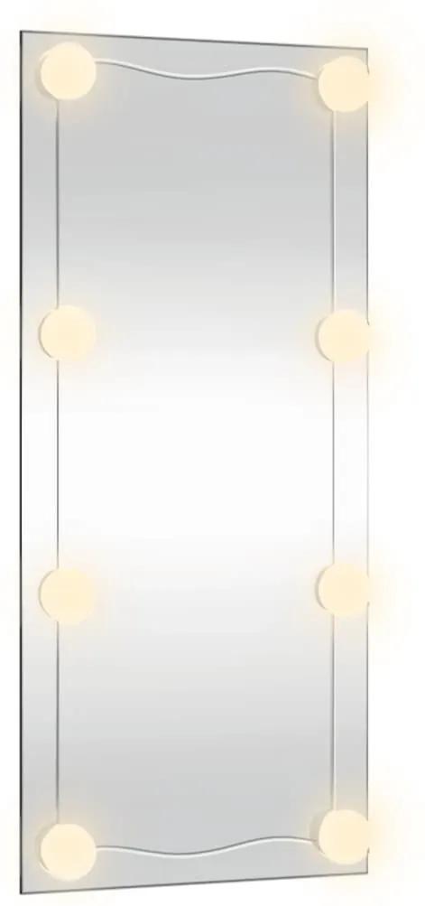 Καθρέφτης Τοίχου με LED Ορθογώνιος 50x100 εκ. Γυάλινος - Ασήμι