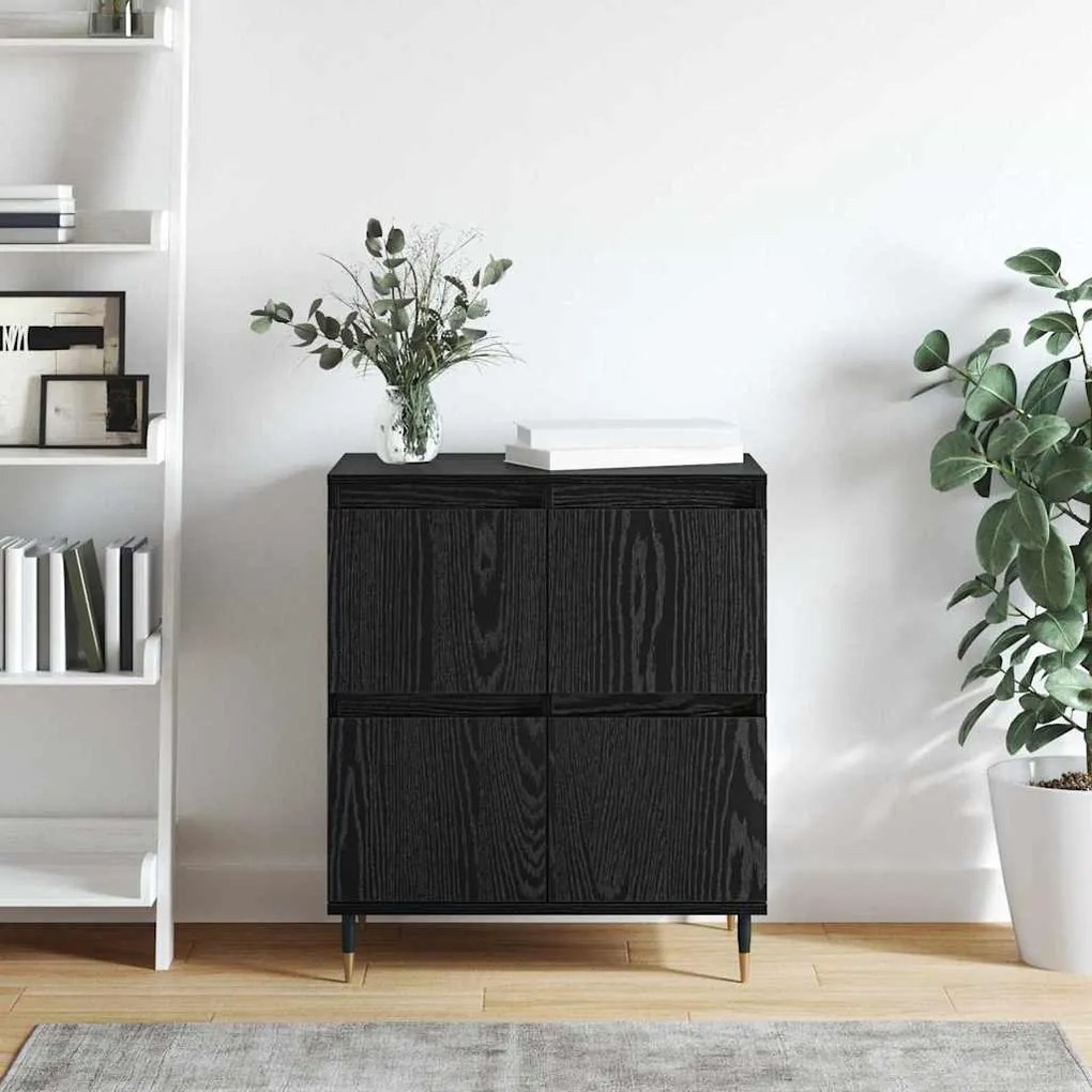 vidaXL Πλαϊνό γραφείο Μαύρο 60 x 35 x 70 cm Επεξεργασμένο ξύλο