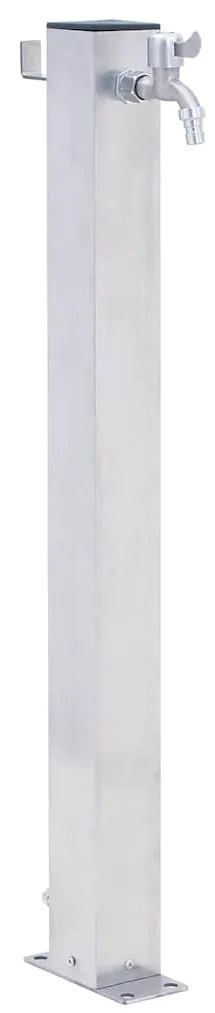 vidaXL Βρύση Δαπέδου Κήπου Τετράγωνη 60 εκ. από Ανοξείδωτο Ατσάλι