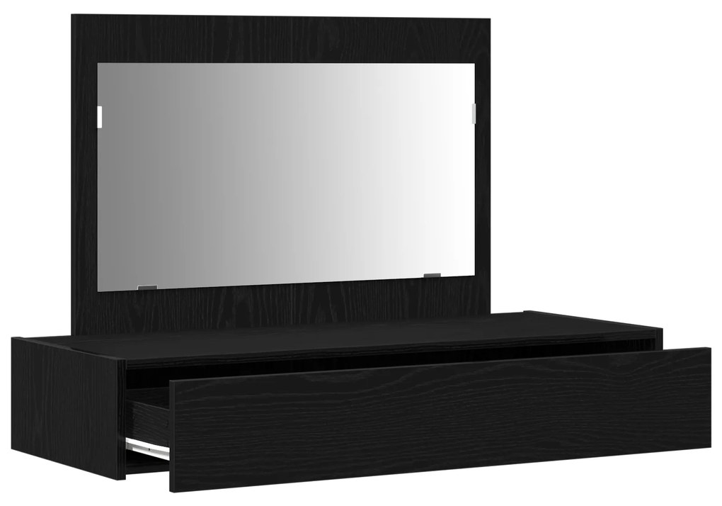 vidaXL Τοίχου Τραπέζι Μακιγιάζ σε Μαύρο Ξύλο, 100x40x70 εκ