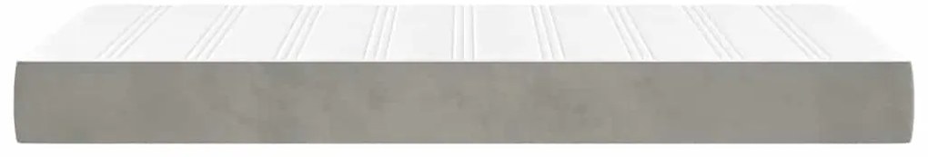 vidaXL Στρώμα με Pocket Springs Ανοιχτό Γκρι 100x210x20 εκ. Βελούδινο