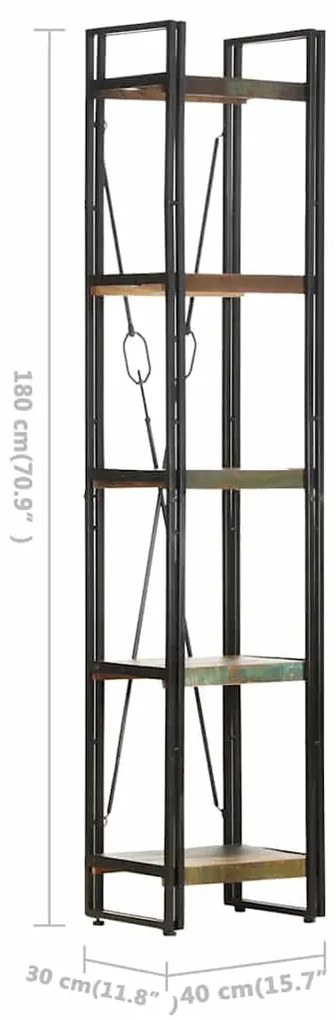vidaXL Βιβλιοθήκη με 5 Επίπεδα 40x30x180 εκ. Μασίφ Ανακυκλωμένο Ξύλο