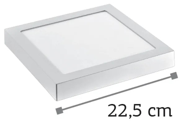 InLight LED Mounted Panel 20watt Τετράγωνο 3000K Θερμό Λευκό D:22,5cm (2.20.03.1)