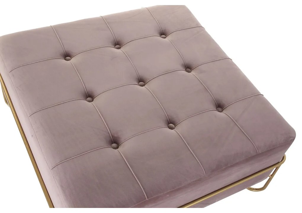 Σκαμπό DKD Home Decor   Αφρός Ροζ Χρυσό Μέταλλο πολυεστέρας Βελούδο Ξύλο MDF (80 x 80 x 42 cm)