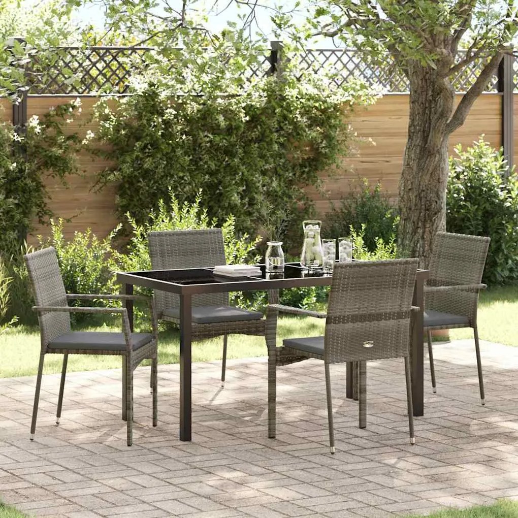 vidaXL Σετ Καρεκλών Κήπου των 4 5 pcs Γκρι 140 x 70 x 73 cm