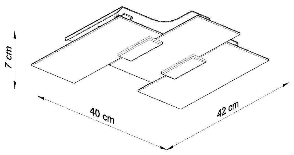 Sollux Φωτιστικό οροφής Fabiano 2,χάλυβας, γυαλί,2xE27/60w