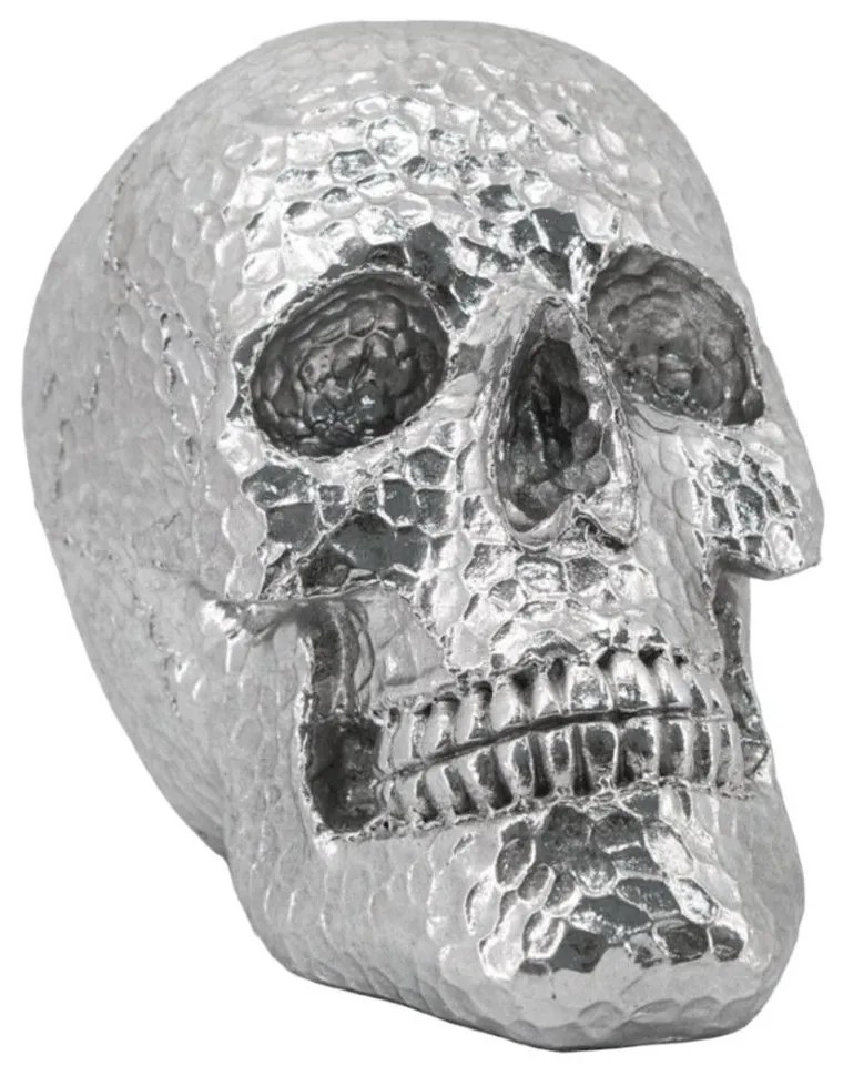 Διακοσμητικό Αντικείμενο Skullhead Hammered 60893 19cm Silver Polyresin