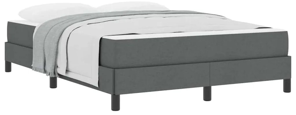 vidaXL Κρεβάτι με ελατήρια Άλλο Σκούρο γκρι 140 x 200 cm ύφασμα