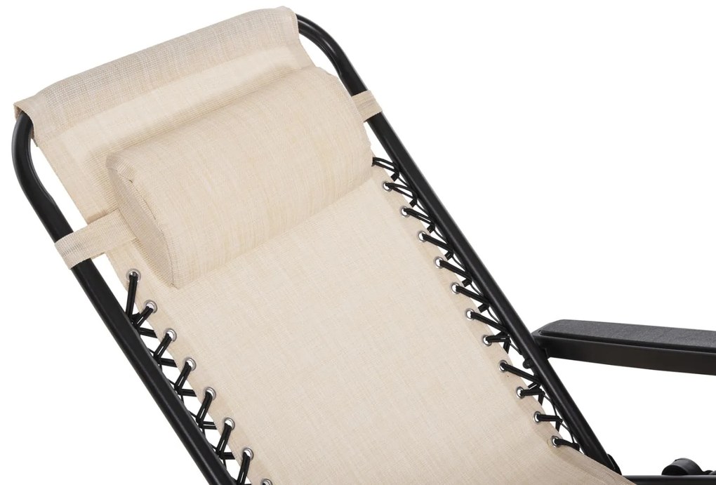 Καρέκλα - Πολυθρόνα RELAX COMPANION C5095.12 Μαύρο Μέταλλο με Μπέζ Textiline 67x145x110Υεκ. 2αδα 67x145x110 εκ.