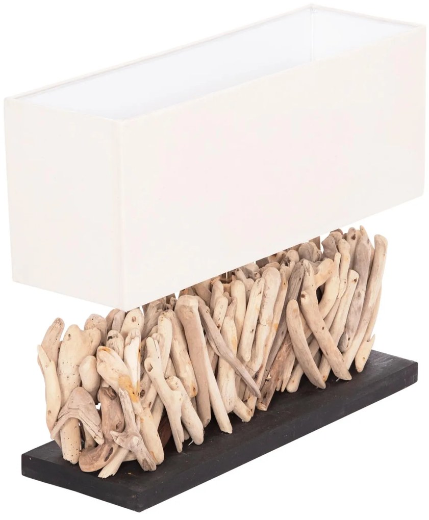 Επιτραπέζιο Φωτιστικό TWIGGY C4434 Ορθογώνιο Driftwood Φυσικό - Λευκό Καπέλο 56x16,5x43Υ εκ. 56x16.5x43 εκ.