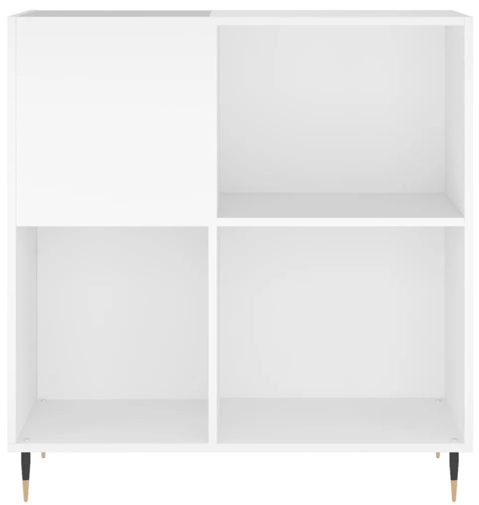 Έπιπλο Δίσκων Λευκό 84,5 x 38 x 89 εκ. από Επεξεργασμένο Ξύλο - Λευκό
