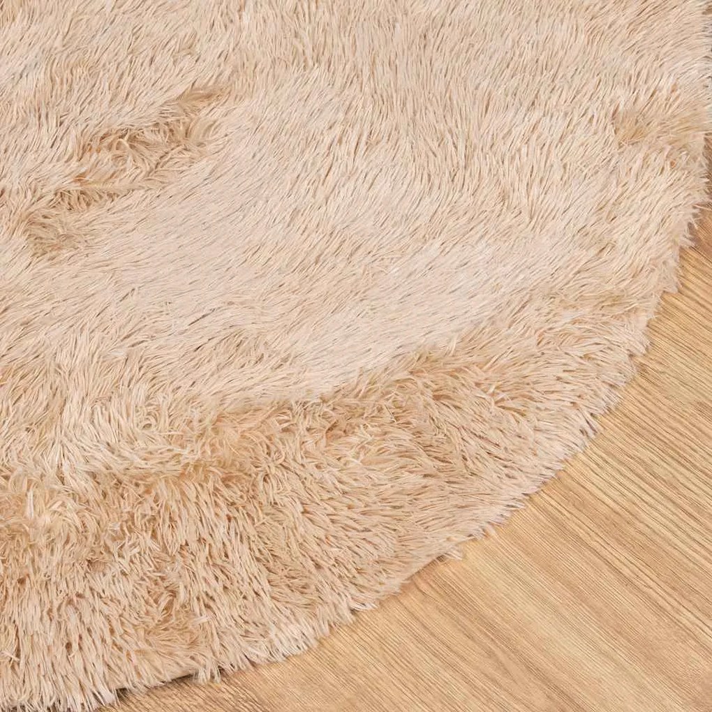 Χαλί Shaggy με Ψηλό Πέλος NAVARRA Μπεζ 160x160 εκ. πολυεστέρας - Μπεζ
