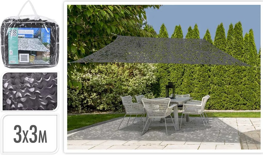 Ambiance Camouflage Shade Τετράγωνο 300x300cm 896749 Ανθρακί - Dark Grey