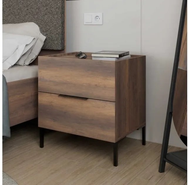 Κομοδίνο Oryana Megapap καρυδί 55x44x59εκ. GP009-0262,1-GP009-0262,1-Καφέ GP009-0262,1