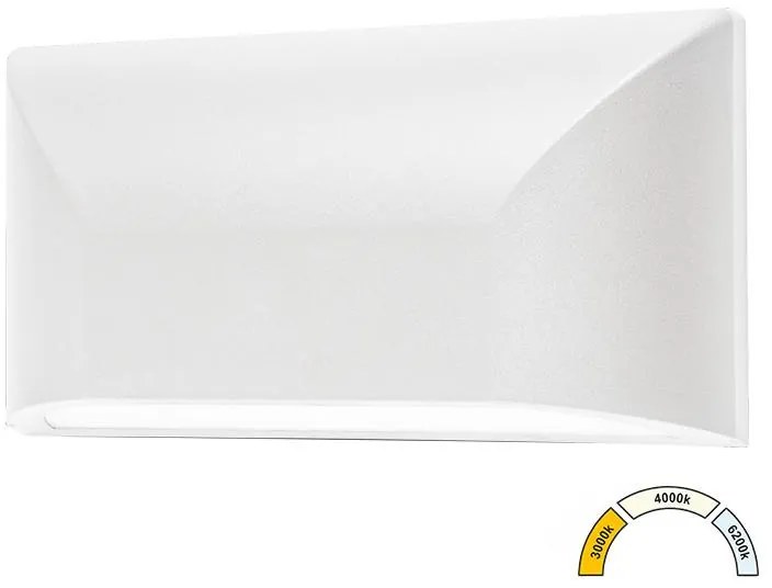 Adeleq Φωτιστικό LED PC Επίτοιχο Οβάλ Μονής Κατεύθυνσης 6W CCT IP65 Λευκό 9-96608