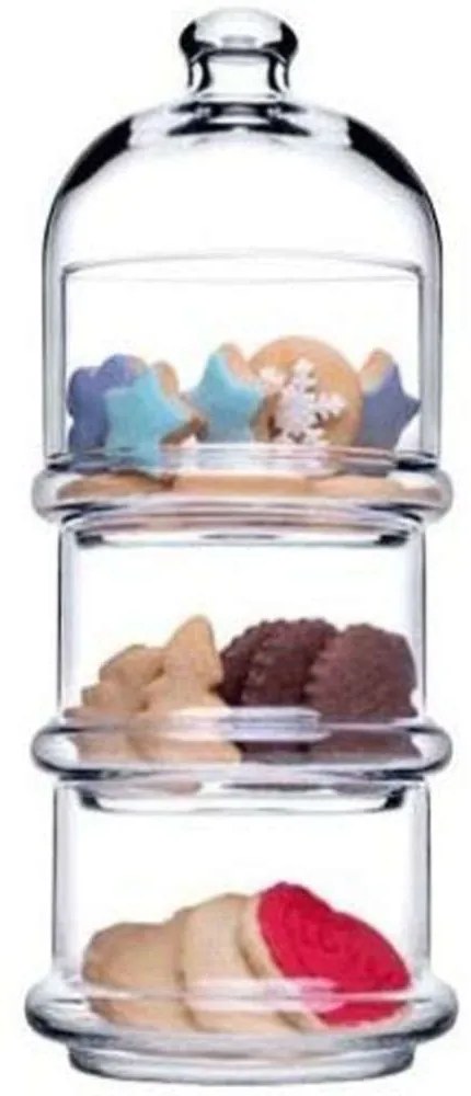 Ορντεβιέρα Τριώροφη Villa Patisserie SP96815G1 11,8x11,8x26cm Clear Espiel Γυαλί