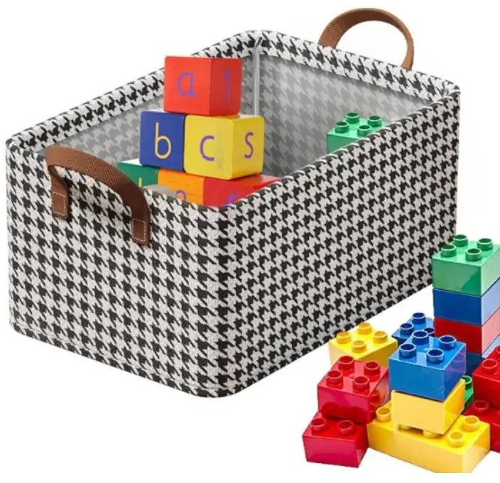 Καλάθι αποθήκευσης CADDY 2514, 47x28x20 cm, Πτυσσόμενο, Μαύρο/Λευκό