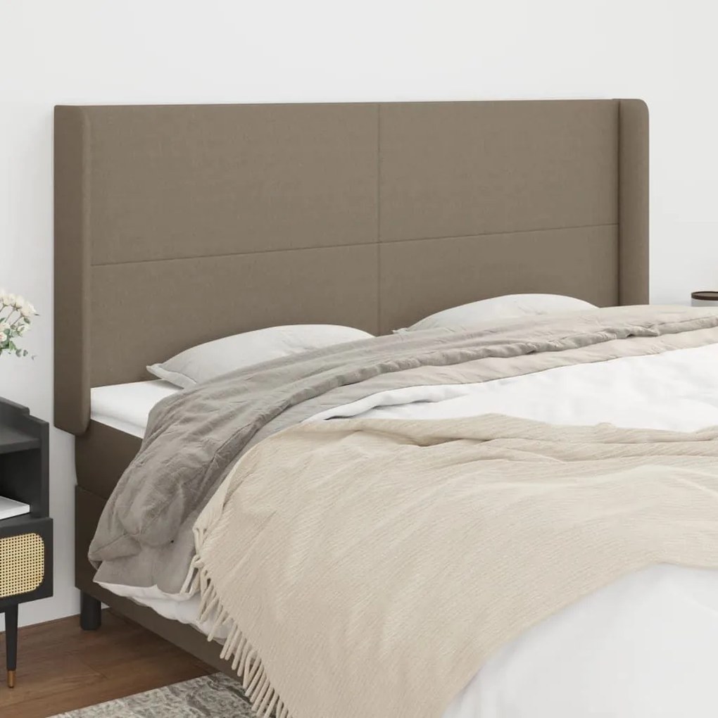 Κεφαλάρι με Πτερύγια Taupe 163x16x118/128 εκ. Υφασμάτινο - Μπεζ-Γκρι