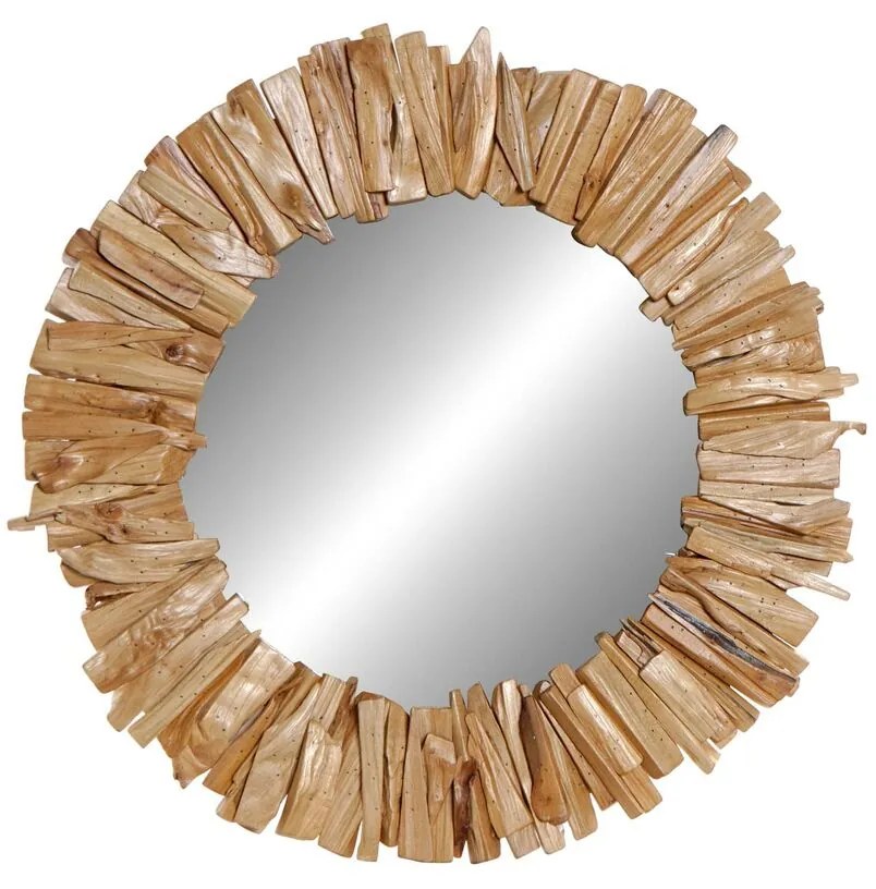Τοίχο καθρέφτη DKD Home Decor Φυσικό Alpino Παλαιωμένο φινίρισμα 60 x 4 x 60 cm