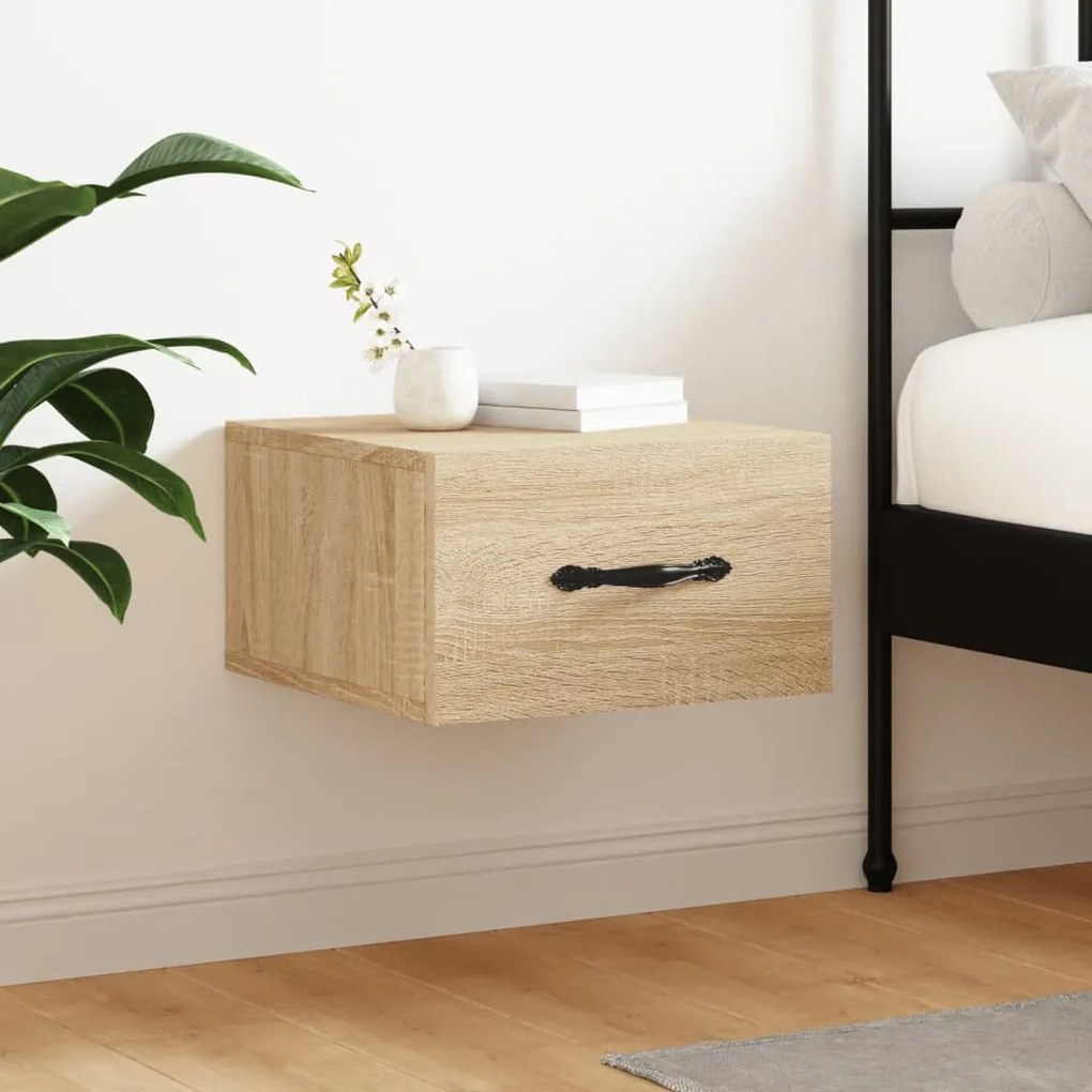 vidaXL Κομοδίνα Επιτοίχια Sonoma Δρυς 35 x 35 x 20 εκ.