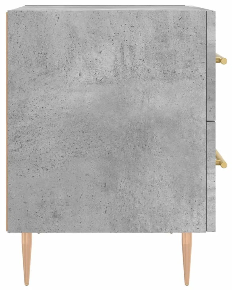 vidaXL Κομοδίνο Γκρι Σκυροδ. 40 x 35 x 47,5 εκ. από Επεξεργασμένο Ξύλο